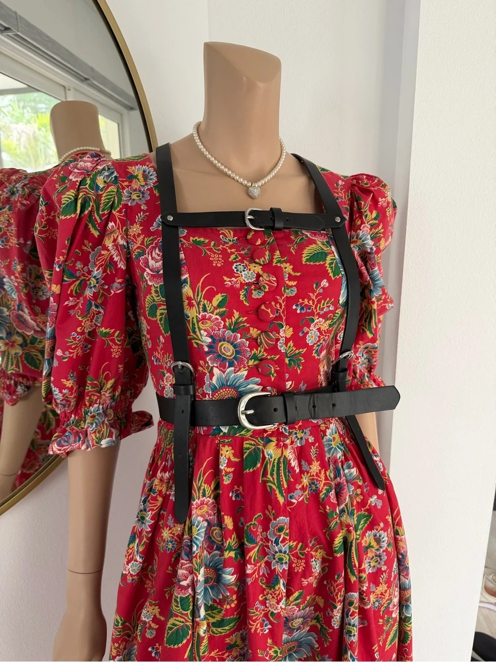 Rare Vintage Sportalm Kitzbühel Red Floral Dress | Austrian Made Size 36 / XS-S - Picture 4 of 17
